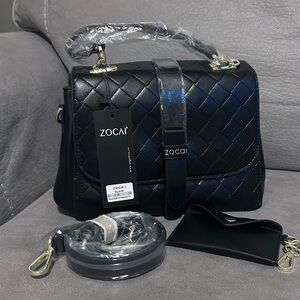 New Zocai Handbag black quilted purse satchel handbag  NWT PURSE-SALE was $60
